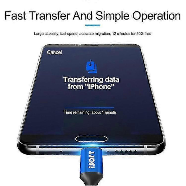 Lightning till Micro-USB Dataöverföringskabel från ISOFT Modell IS-003B-Perfet