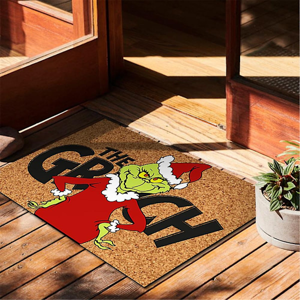 Grinch Juldörrmatta Inomhus Utomhus Matta Golvmatta Julfestival Dekoration Presenter-Perfekt C