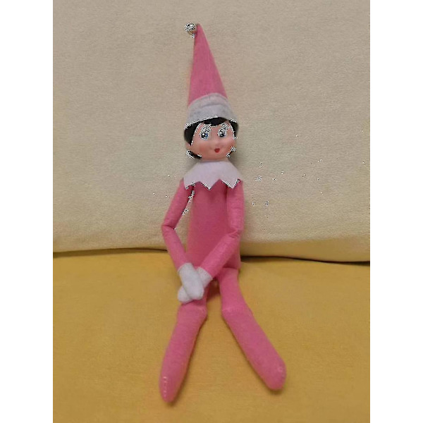 Tonttu-nukke Joulukoriste Lapsille Lahja Yllätys Pehmolelu Jouluporo Tontut Vaaleanpunainen Punainen Värit_ai-Perfet Pink girl