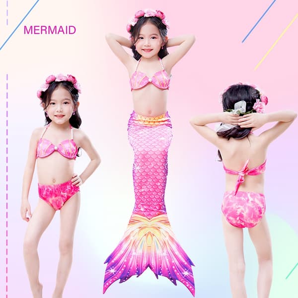 9-delt havfrue badedragt prinsesse bikini sæt (inklusive monofinne) - Perfet MY08 100