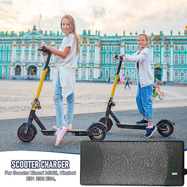 Laddare för Xiaomi M365, 42V 2A Elsparkcykel Laddare, Snabb Batteriladdare-Perfekt