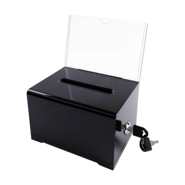 Visittkort Samleboks Billettbeholder for Forretningsmottak Skrivebord Transparent-Perfekt Black