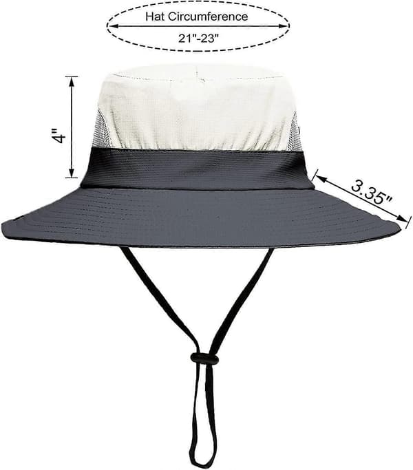 Solhatt för damer, sommar, strand, bred brätte, UV-skydd, hopfällbar hästsvanshinkhatt från inHan-Perfet Beige