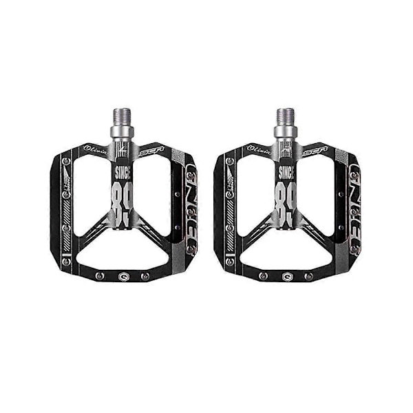 MYZRH MTB BMX Cykelpedal Ultralet Aluminium Legering Pedaler DU Leje 1 Par-Perfekt Black