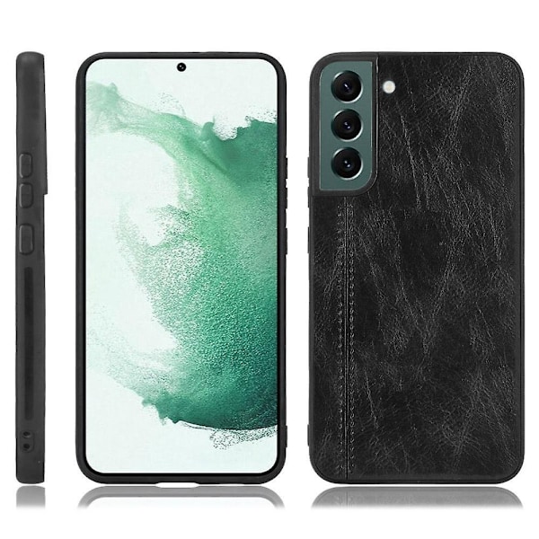 Til Samsung Galaxy S22 5G bagcover PU læderbelægning hård PC + blød TPU business splicing shell - Perfekt Black Style B Samsung Galaxy S22 5G