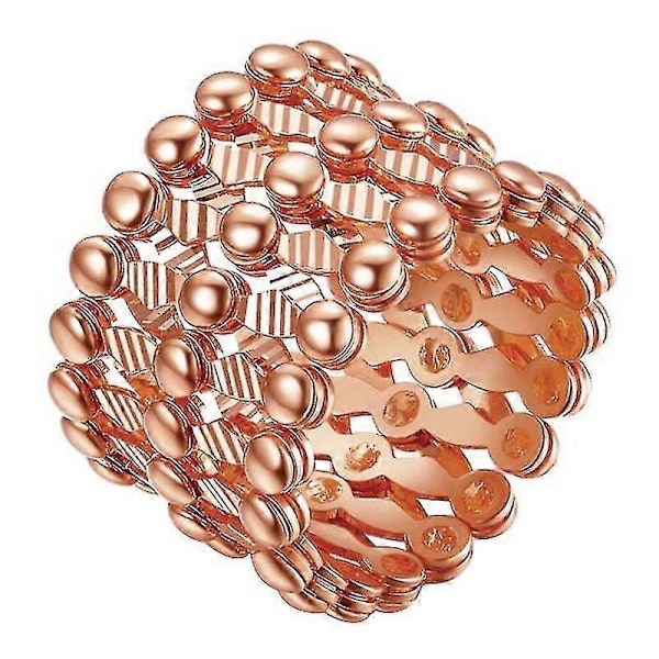 S925 silverringarmband två i ett deformerbart ringarmband teleskopring damer perfekt Rose Gold No Diamond