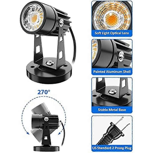 5W LED innendørs plantelys, 3 fargemoduser 2 Pack