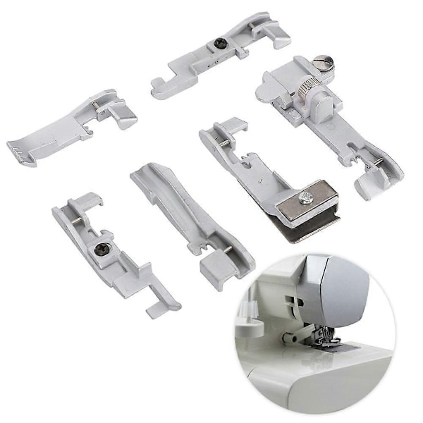 Overlock Serger Pressarfotsuppgradering, Rynkfotset för Professionella Multifunktionella Hushålls-Overlockmaskiner, Easy-Perfet
