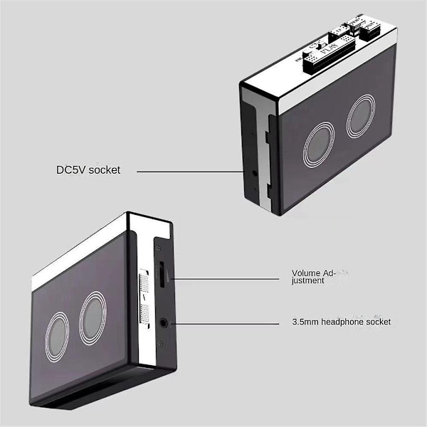 Bluetooth Kassetteafspiller Stereo To-Kanals Automatisk Flip FM Radio Retro Klassisk Kassetteafspiller Bærbar-Perfet 0 0