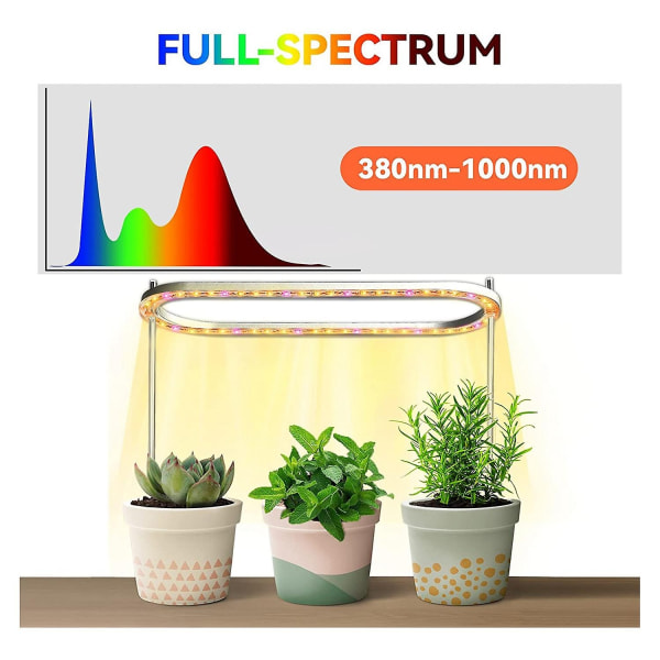 Grow Lights för inomhusväxter, Full Spectrum Led 50 Grow Lights med gula lampor, höjdjusterbar [DB] - Perfet As Shown