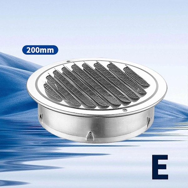 Rund 75-200 ventilationsgaller rostfritt stål insektsnät fläns ventilationsgaller-Perfet 200mm