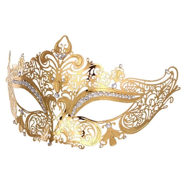 Kvinnor Metall Rhinestone Venetian Mask Maskeradmasker för Bröllopsbal Fest-Perfekt