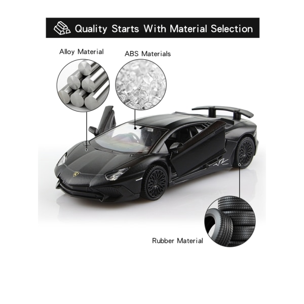 Sports Car Collection Modelgaver til børn Mat Sort Farve Series RMZ city 1/36 Aloy Diecasts Legetøjskøretøjer TOYOTA McLaren - Perfet VW T-ROC