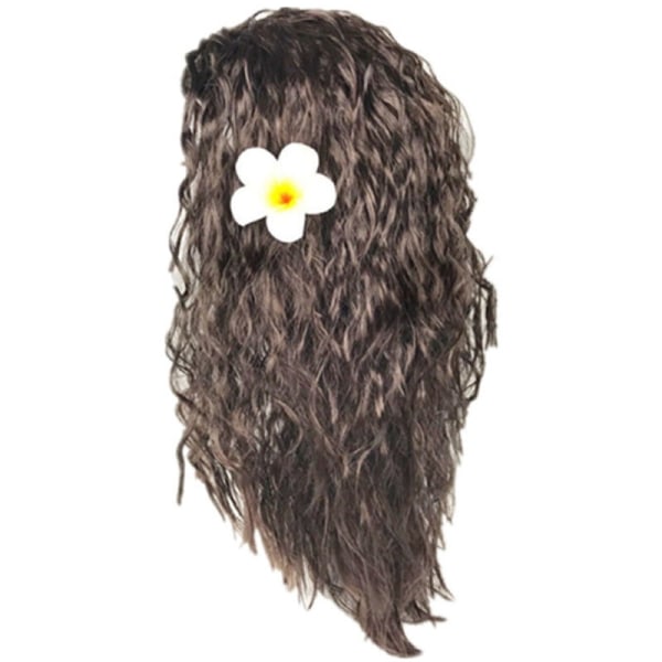 Barn Flickor Fluffig Moana Peruk Hawaiian Princess Curly Cosplay Del - Perfet