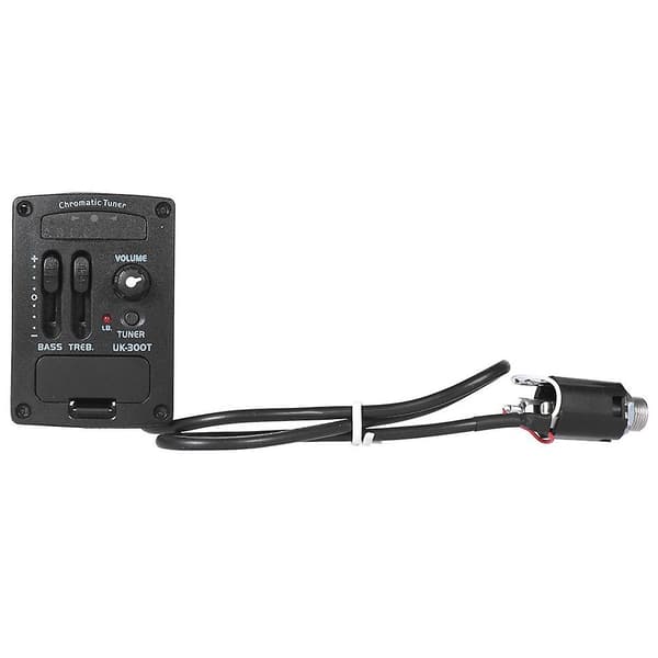 Uk-300T Ukulele Piezo Pickup Preamp 2-Bånds Eq Equalizer Ukelele Pickups Tuner System-Perfekt