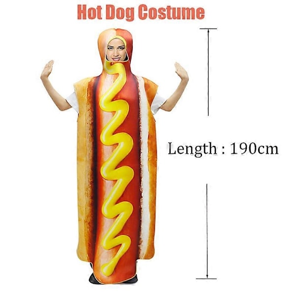 Par Pizza Croissant Donut Jordbær Avocado Tun toast Udklædningskostume Mad Halloween Kostume til Voksne - Perfekt Hot Dog