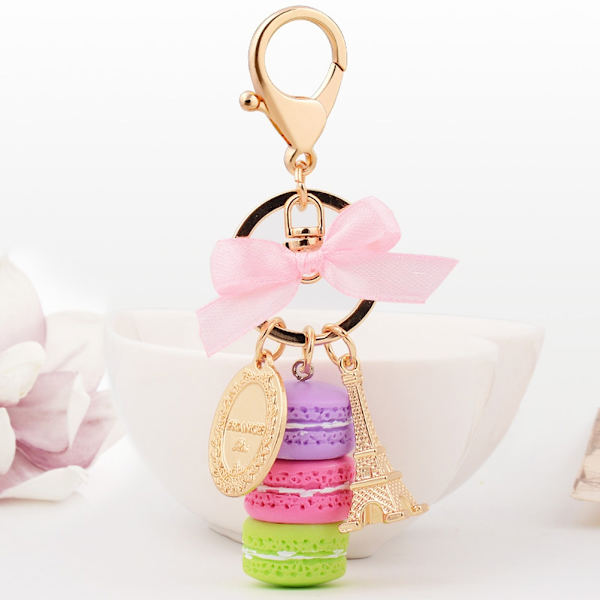 färgglad och söt Macaron nyckelring - Perfet purple