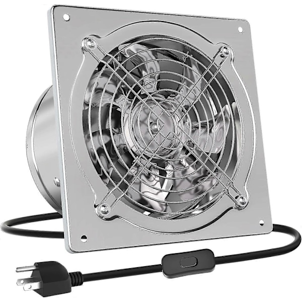 Hg Power 6 tums köksfläkt, kraftfull badrumsfläkt med spjäll, bärbar fönsterliten rökutsugsventilationsfläkt för butik-Perfekt 8 inch with Switch