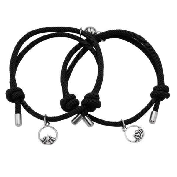 Pair bracelet with Magnet - Black one size - Perfet