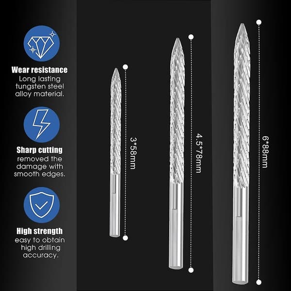 Däckbit Multi Storlekar Däckreparation Karbid Burr Borr Däcklappar Plug Trådskärare Brotsch Borr-Perfet