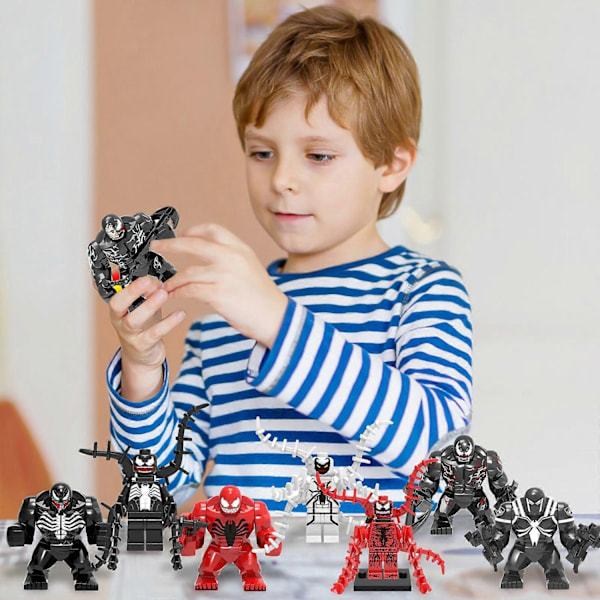 8 stk. Actionfigurer Byggeklodser Sæt Samleobjekt 1.77-2.8 tommer Venom Minifigurer Byggesæt-Perfekt