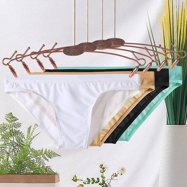 Fianao Herrkalsonger Stretchiga Andningsbara Bekväma Mjuka Genomskinliga Is-Silke Sexiga Låg Midja Trosor-Perfet White 3XL