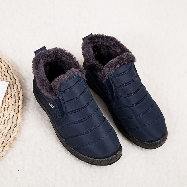 Unisex vandtætte vintersneankelstøvler Pelsforede Slip On - Perfet Blue,43