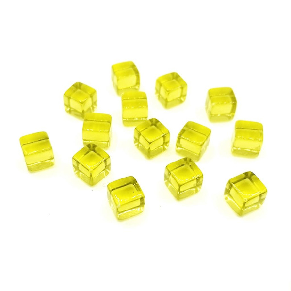 200 kpl 6-sivuista 8 mm kirkasta noppaa DIY-opetusnoppaa kaiverrusakryylinoppaa tyhjä noppaa D6 noppaa juhlaperheen lautapeli noppaa - täydellinen Yellow