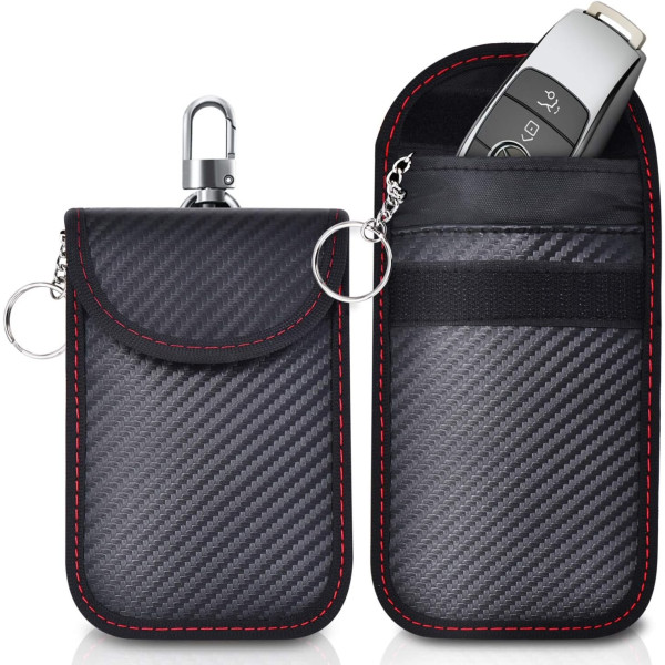 2-pak Faraday bag for bilnøkler, Anti-tyveri Faraday bag for bil - Perfet