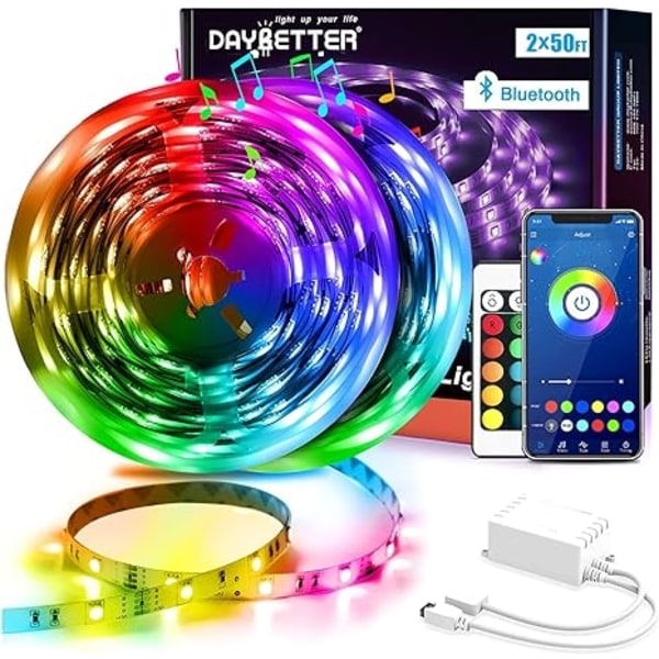 LED stripe 30 m (2 x 15 m), 5050 RGB LED stripe, Bluetooth, - Perfet