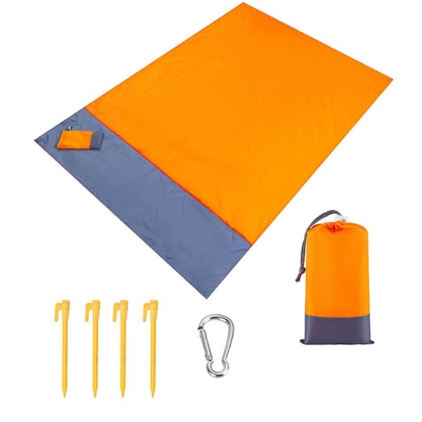 Bærbar utendørs ultratynn strandmatte - vanntett og sandtett - Perfet Orange 140*200cm