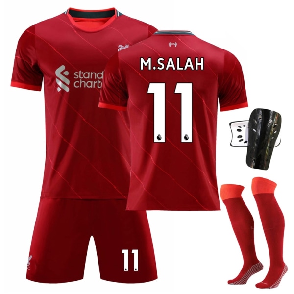 Liverpool hjemmefodboldtrøje sæt nr. 11 med sokker + beskyttelsesudstyr - Perfet