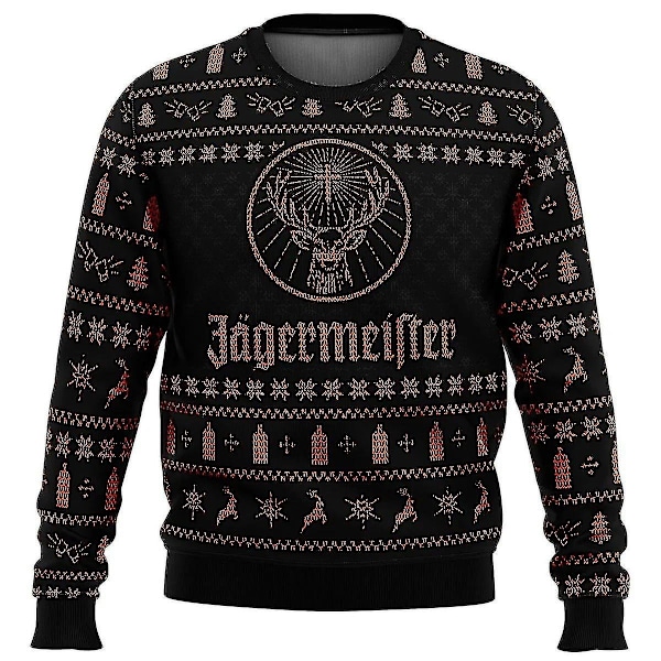 2024 Bebetter Jagermeister Stygg Julgenser Pullover Menn 3D Genser Topper Høst og Vinterklær A-Perfet 2 4XL