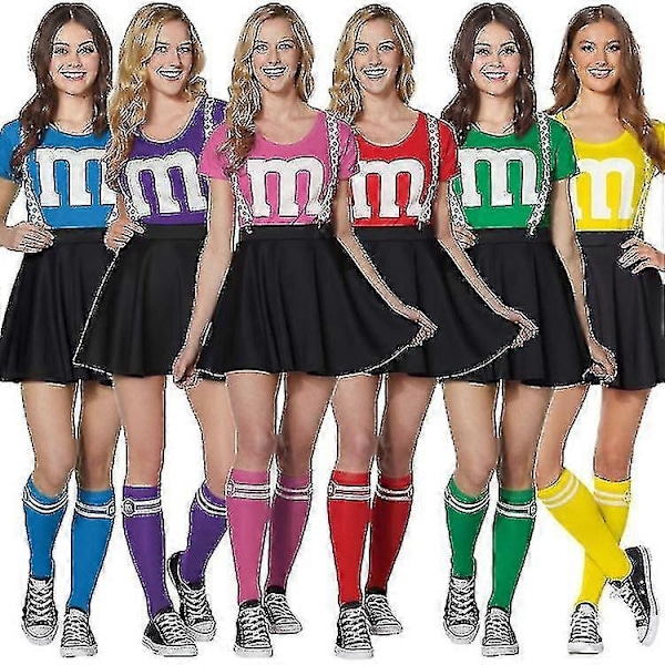 Kostume til Piger - Cheerleader Kostume til Musikalsk Fest, Halloween, Fancy Dress - Perfekt Green L