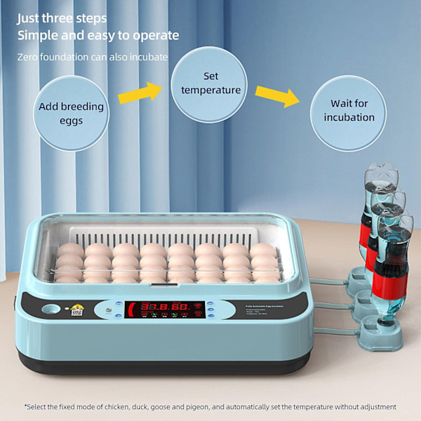 Egg Inkubatorer for Kyllinger Inkubatorer for Klekking av Egg Automatisk Temperaturkontroll - Perfekt 15