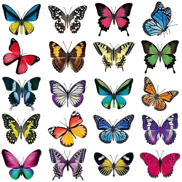 20 stk. store sommerfugle vinduesklæber Anti-kollisionsvindue klæber mærkater for at forhindre fugleangreb - Perfet