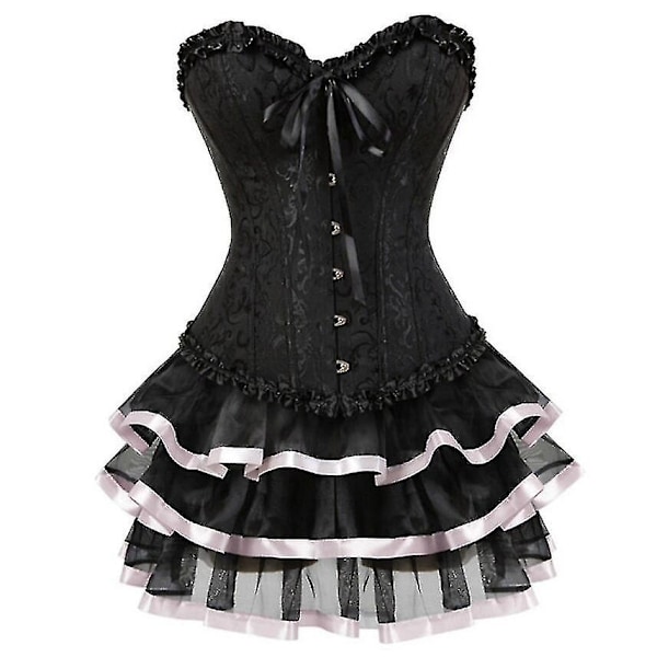 Seksikäs Korsettimekko Naisille Pluskokoinen Kostyymi Yläosa Burleske Korsetti ja Minimekkosetti Tutu Corselet-Perfet Red S