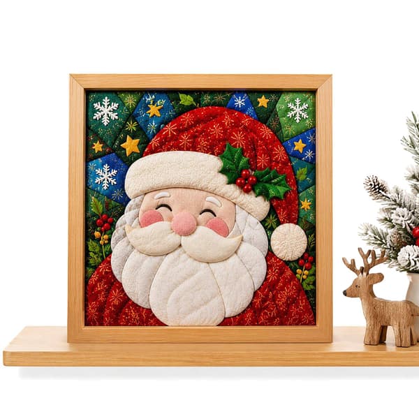 Kinusaiga Stofkunst-sæt | DIY 3D Jule-stofstemplingssæt til voksne Santa Claus
