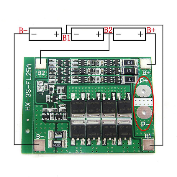 3S Lithium Battery Protection Board 12V Forhindrer overlading med nce New - Perfet