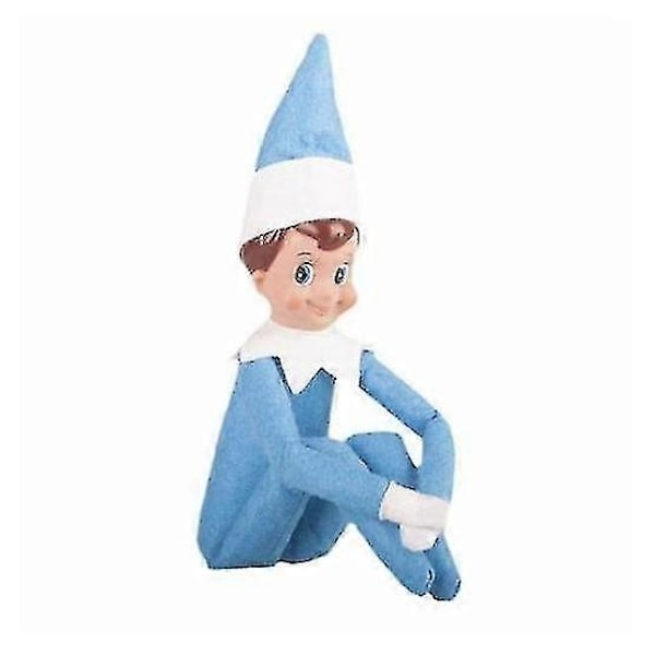Tomten på Hyllan Pojke Flicka Figur Jul Nyhet Plyschdockor Leksak Julgåva-Perfekt blue