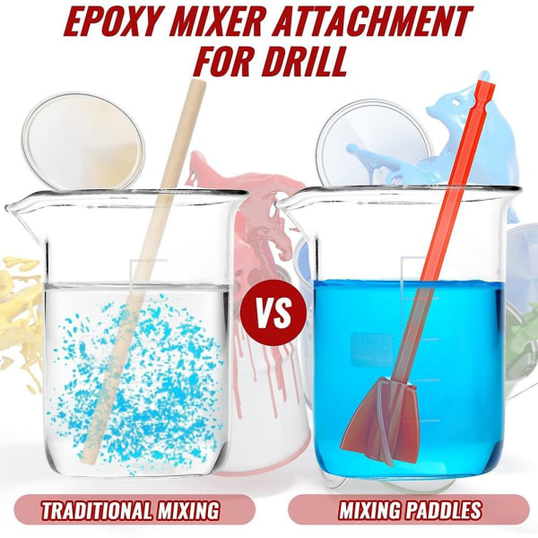 12 stykker epoksymiksertilsetning for Drill Helix Paint Mixer Gjenbrukbar harpiksmikser Maling Omrører Bortilbehør - Perfet