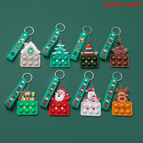 1 stk Mini Pop Push Bubble Key Ring Christmas Simple Dimple Fidg - Perfet Random style A3