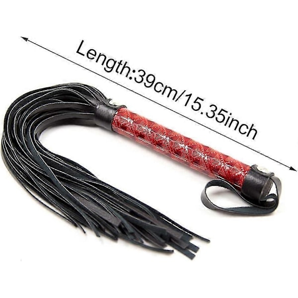 Mjuk Läder Ridpiska Häst Piska Halkfri Praktisk Mjuk Piska för Ridsport Floggers för Cosplay Kostym-Perfekt Black