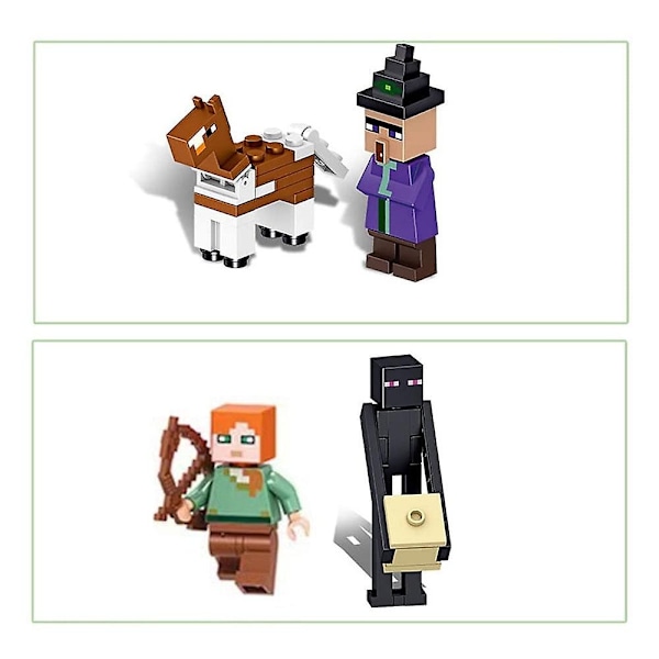 16 st Minecraft Minifigurer Byggklossar Leksaker Actionfigurer Set-Perfekt 16pcs