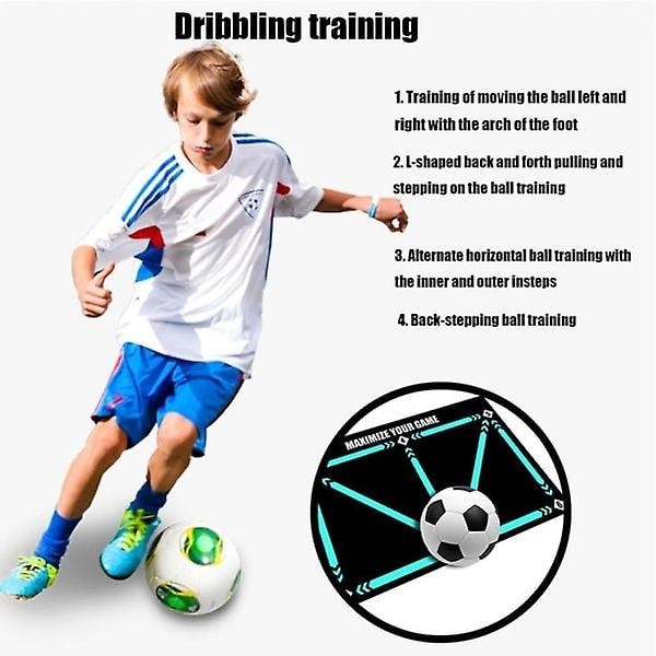1 stk 50*80cm Fodbold Træningsmåtte Fodspor Træningsdækken Gummi-Perfet
