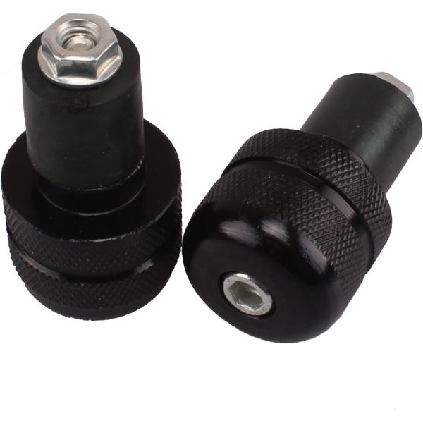 2 x 7/8 tommers motorsykkel antivibrasjonshåndtak endeplugg Grip ender Caps 22mm Farger - Perfet Svart