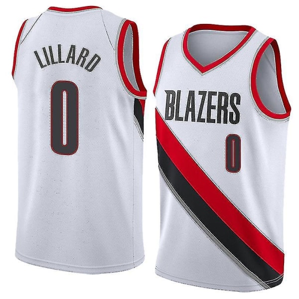 Damian Lillard #0 Basketballtrøye 21/22 Sportsuniform for menn White 2XL