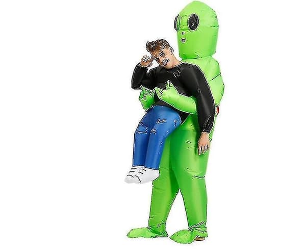 Oppustelig Alien Kostume til Halloween Cosplay One Size til Børn, (120cm-140cm). - Perfet