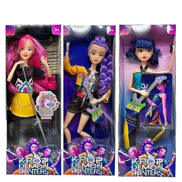 3-delars Kpop Devil Hunter Dockset - Rumi, Mira, Zoey Actionfigurer, Utsökta DIY-dockor