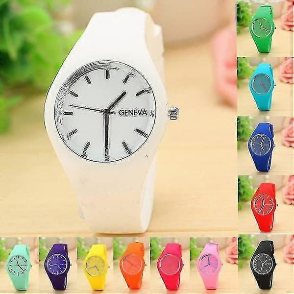 Silikone Dameur, Quartz Casual Kjoleure, Armbåndsur-Perfet White